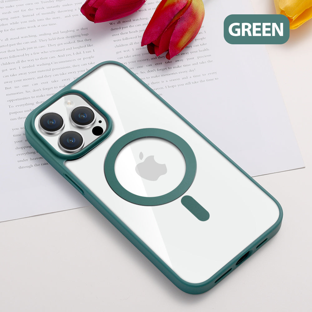 MagSafe Case Magnetic Clear Silicone Case for iPhone 14 Plus 13 12 11 Pro Max Green - Eastlakes Electronics Sydney Australia
